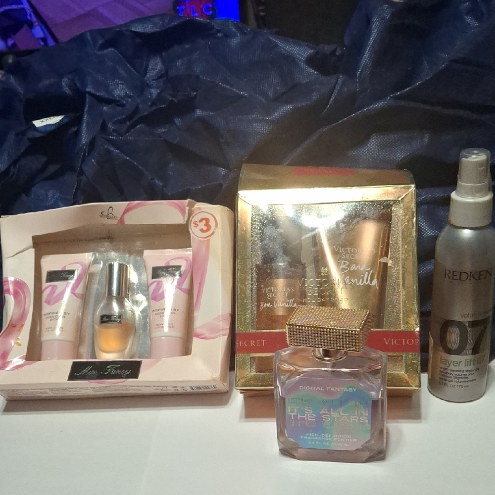 Victoria's Secret Fragrance and Lotion Set with Gold Accents